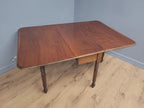 Antique Mahogany Drop Leaf Dining Table Late Victorian Turned Legs