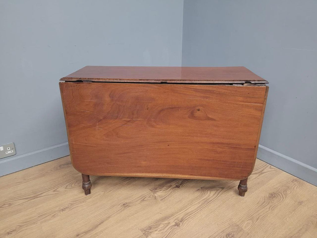 Antique Mahogany Drop Leaf Dining Table Late Victorian Turned Legs