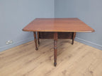 Antique Mahogany Drop Leaf Dining Table Late Victorian Turned Legs