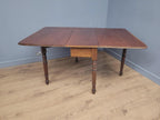 Antique Mahogany Drop Leaf Dining Table Late Victorian Turned Legs