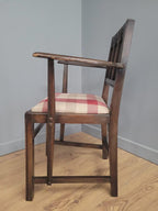 Ercol Colonial Armchair Carved Back New Wool Seat