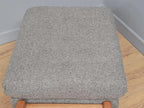Mid Century Footstool Light Wood Upholstered Cushion Seat
