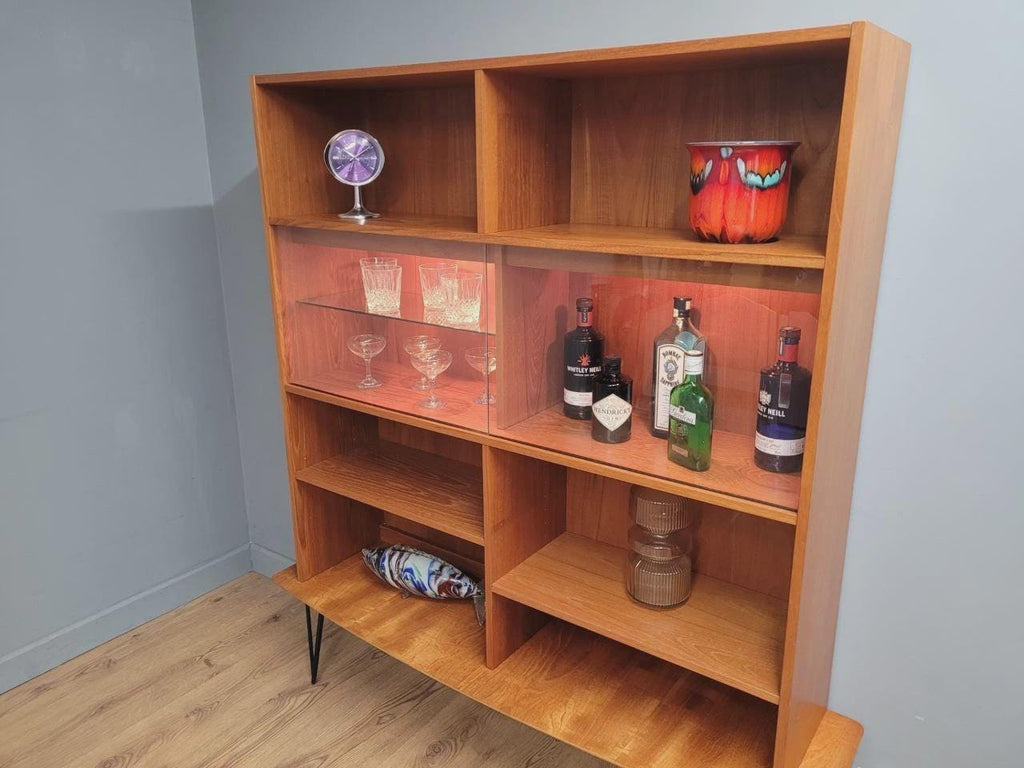 Domino Teak Shelving Unit Mid Century Danish Display Cabinet