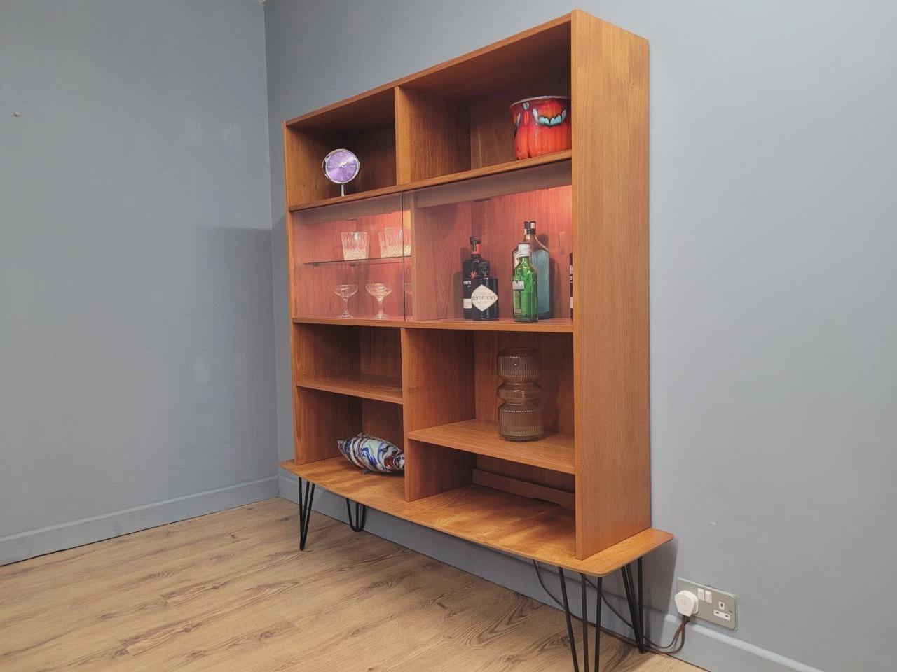 Domino Teak Shelving Unit Mid Century Danish Display Cabinet