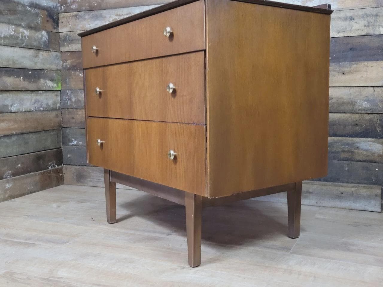 Symbol Teak Chest Of Drawers Mid Century Three Drawer Cabinet