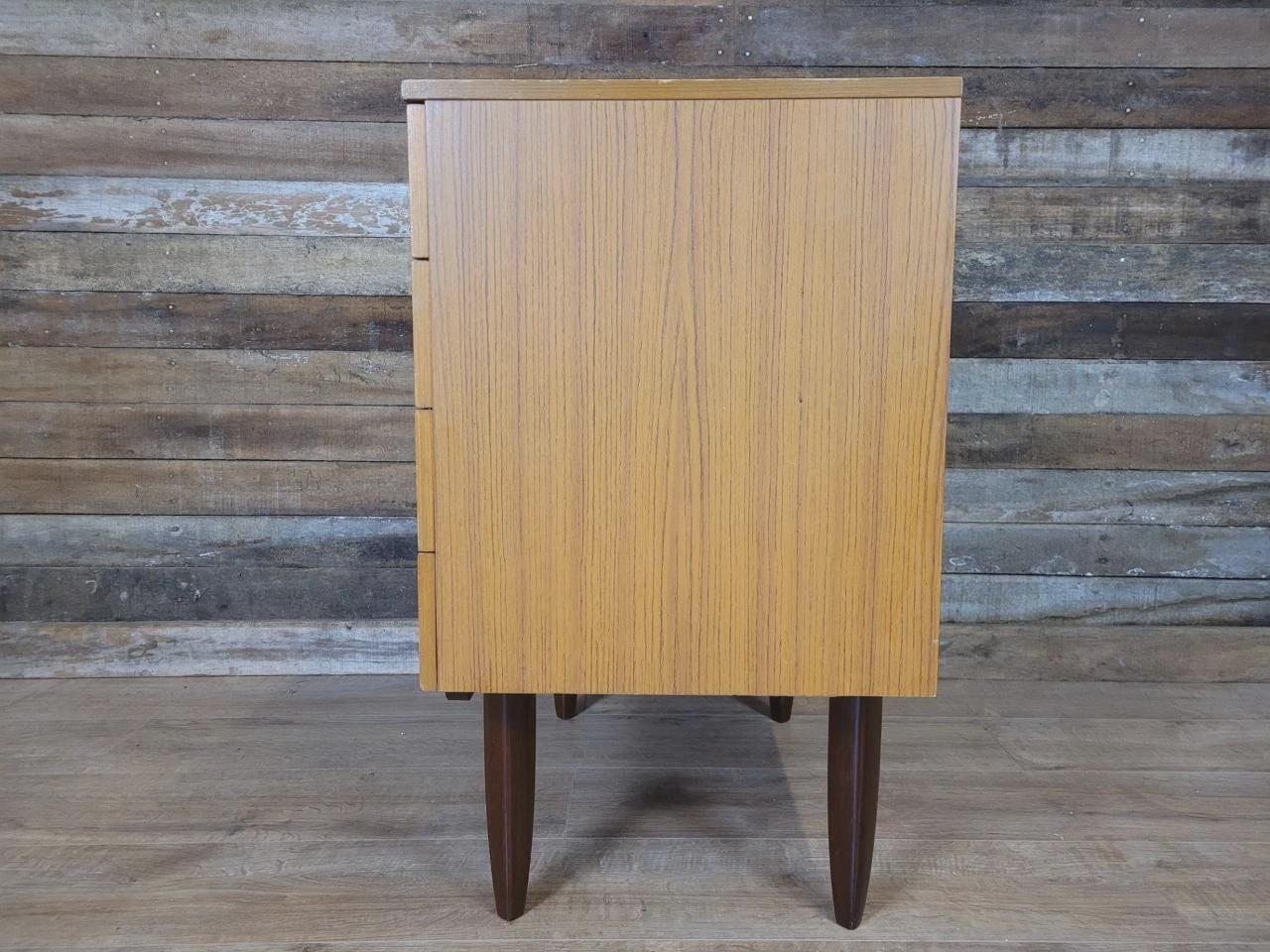 Mid Century Melamine Chest Of Drawers Four Drawer Retro Cabinet