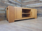 Oak TV Unit Media Cabinet Contemporary Low Sideboard Storage