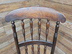 Victorian Oak Spindle Back Rocking Armchair William Morris Upholstered Seat
