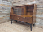 G Plan Teak Sideboard Display Cabinet Mid Century Glass Doors