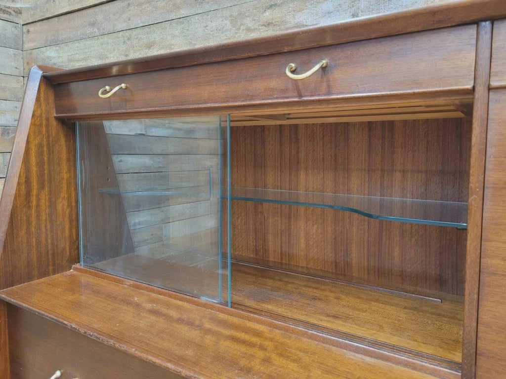 G Plan Teak Sideboard Display Cabinet Mid Century Glass Doors