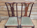Set Four Mahogany Queen Anne Style Dining Chairs Cabriole Legs