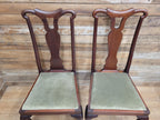 Set Four Mahogany Queen Anne Style Dining Chairs Cabriole Legs