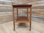 Mid Century Teak Drinks Trolley Serving Cart Removable Tray
