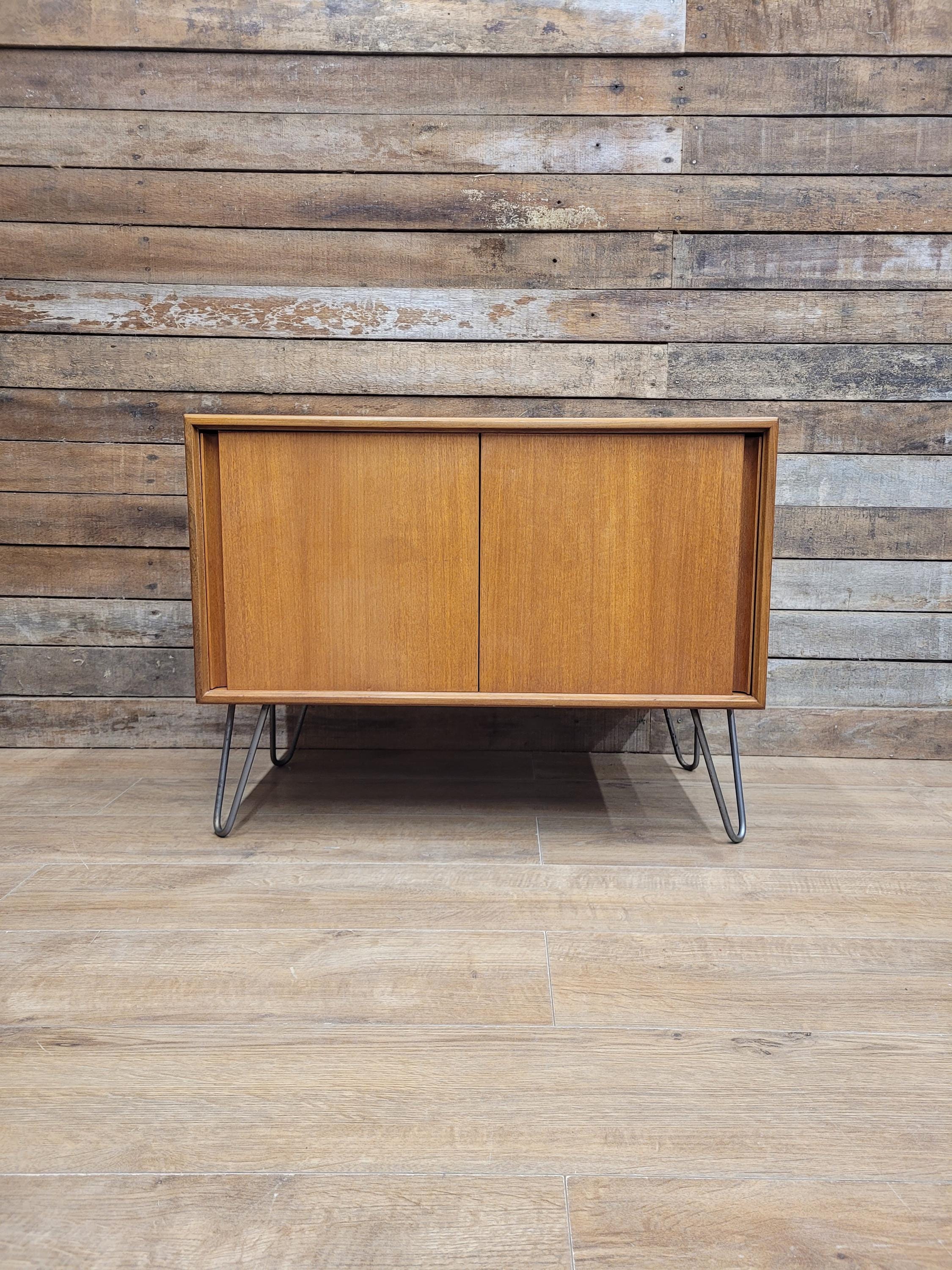 G Plan Teak Sideboard Cabinet Hairpin Legs Mid Century Sliding Door E Gomme MCM