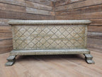 Indian Brass Clad Dowry Chest Coffee Table Storage Trunk