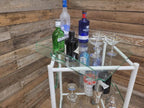 Mid Century Medical Trolley White Tubular Plastic Shelves Drinks Trolley
