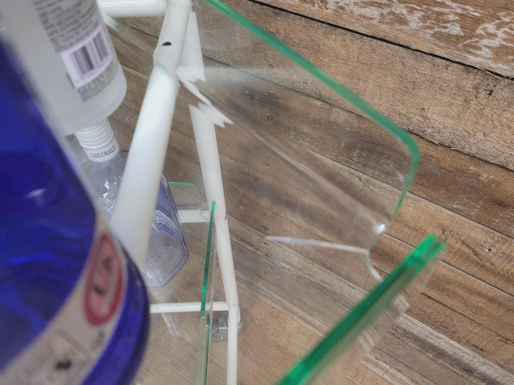 Mid Century Medical Trolley White Tubular Plastic Shelves Drinks Trolley