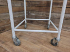 Mid Century Medical Trolley White Tubular Plastic Shelves Drinks Trolley