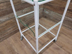 Mid Century Medical Trolley White Tubular Plastic Shelves Drinks Trolley