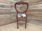 Victorian Mahogany Hall Chair Crane Velvet Upholstery
