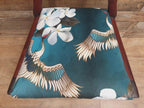 Victorian Mahogany Hall Chair Crane Velvet Upholstery