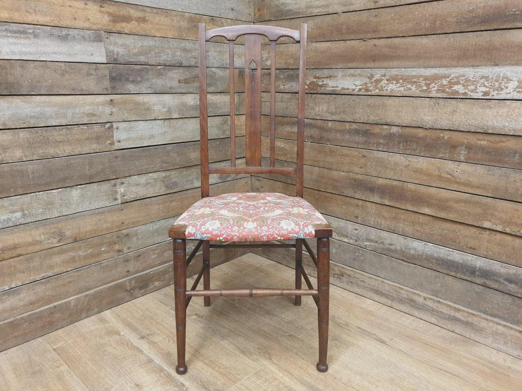 Arts And Crafts Oak Chair William Morris Strawberry Thief Antique Bedroom Chair