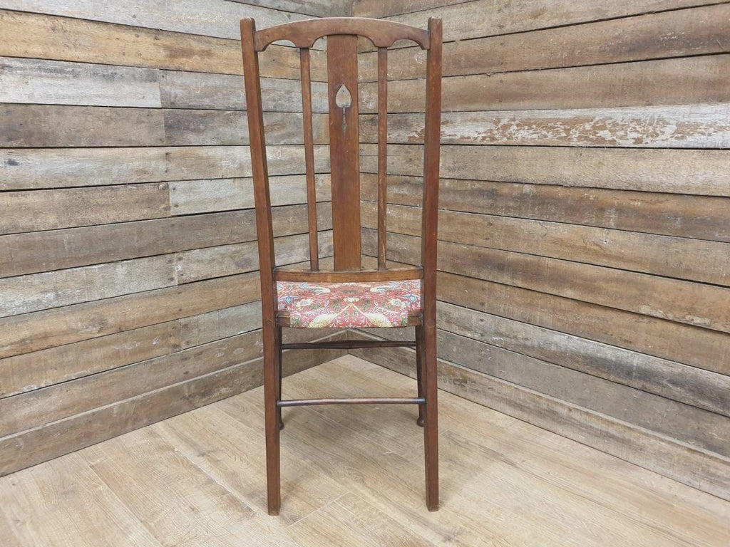 Arts And Crafts Oak Chair William Morris Strawberry Thief Antique Bedroom Chair