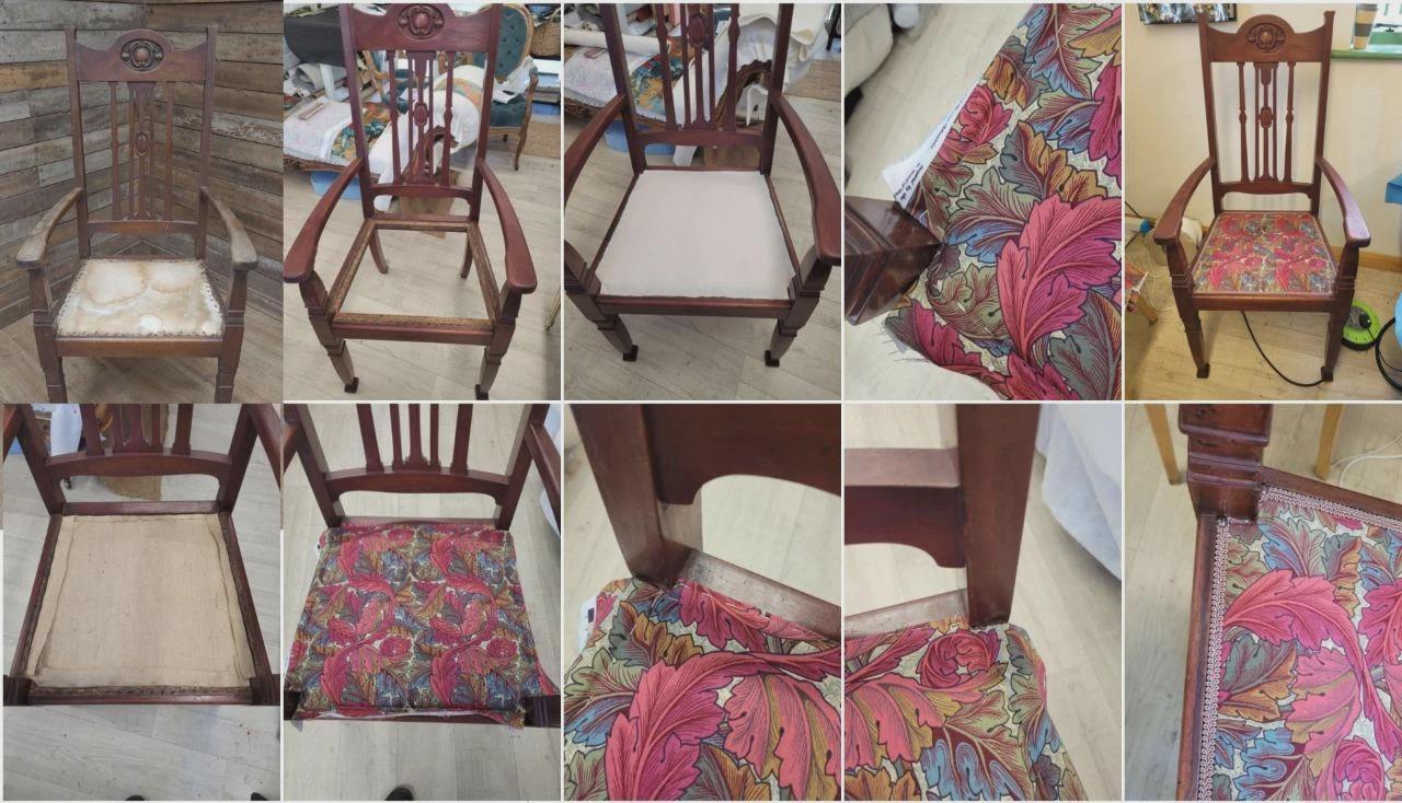 Arts And Crafts Armchair William Morris Acanthus Upholstery Antique