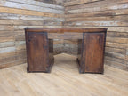 Victorian Mahogany Pedestal Desk With Nine Drawers Antique