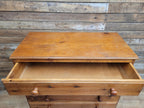 Rustic Pine Five Drawer Chest Distressed Country Vintage Bedroom Storage
