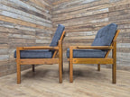 Pair Centa Teak Lounge Chairs Mid Century Danish Armchairs MCM Classic Style