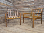 Pair Centa Teak Lounge Chairs Mid Century Danish Armchairs MCM Classic Style