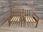 Pair Centa Teak Lounge Chairs Mid Century Danish Armchairs MCM Classic Style
