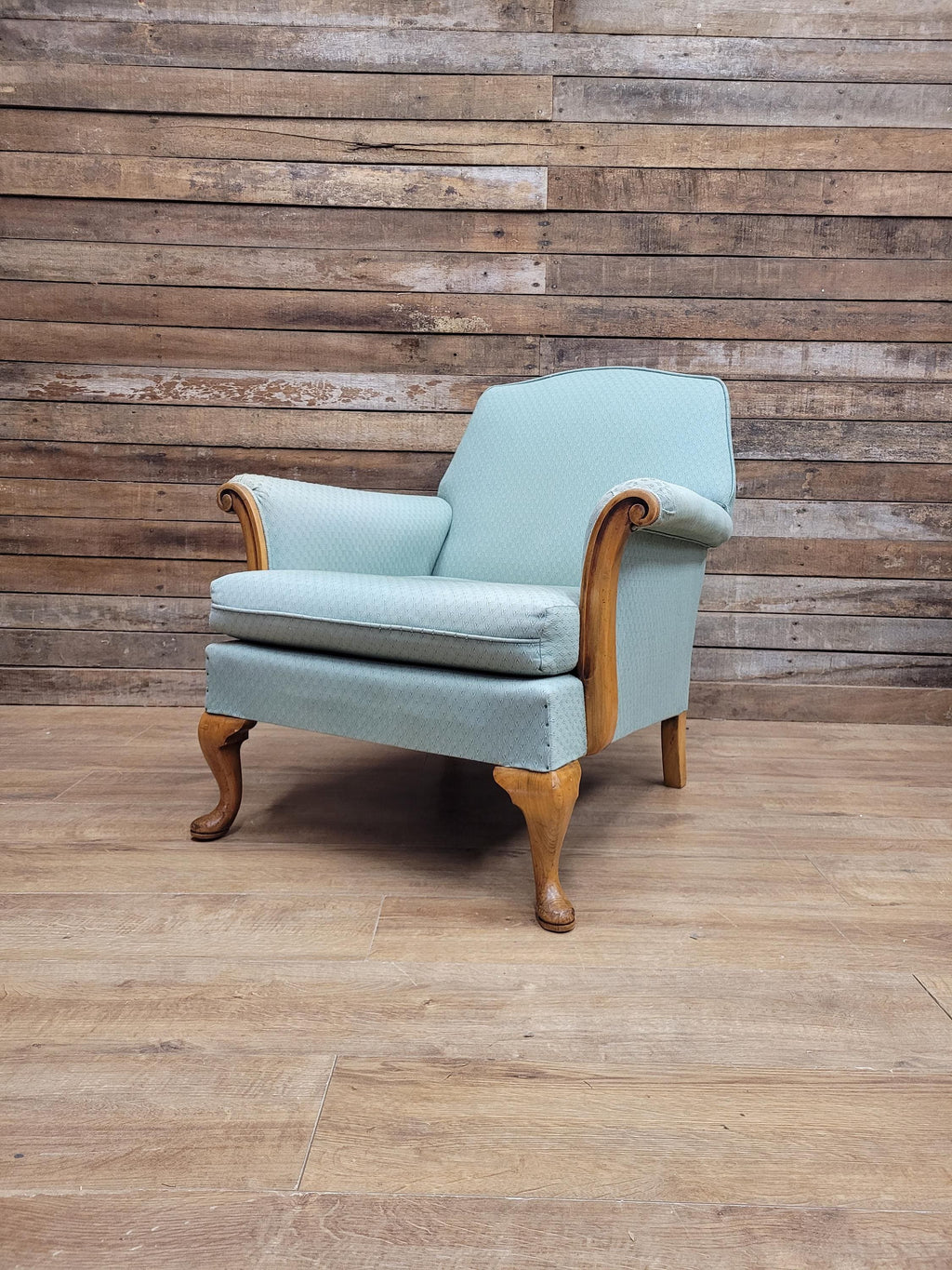 Criterion Cord Upholstered Armchair Queen Anne Lounge Chair Vintage Armchair