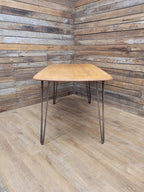 Ercol Blonde Elm Dining Table Industrial Hairpin Legs Rustic Kitchen Table