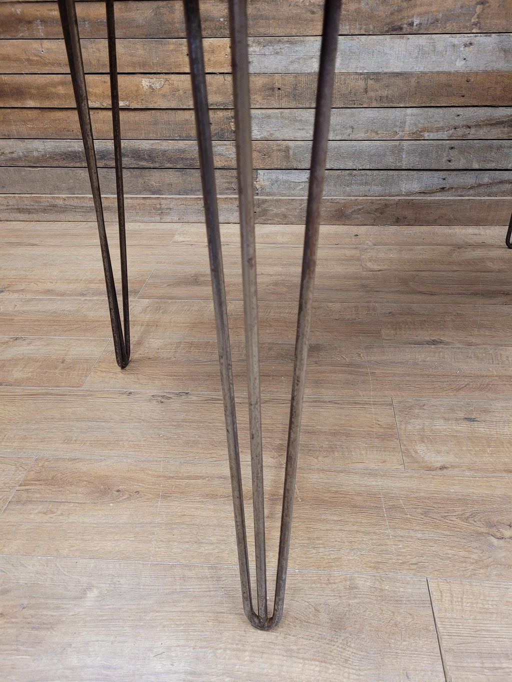 Ercol Blonde Elm Dining Table Industrial Hairpin Legs Rustic Kitchen Table