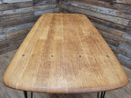 Ercol Blonde Elm Dining Table Industrial Hairpin Legs Rustic Kitchen Table