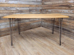 Ercol Blonde Elm Dining Table Industrial Hairpin Legs Rustic Kitchen Table