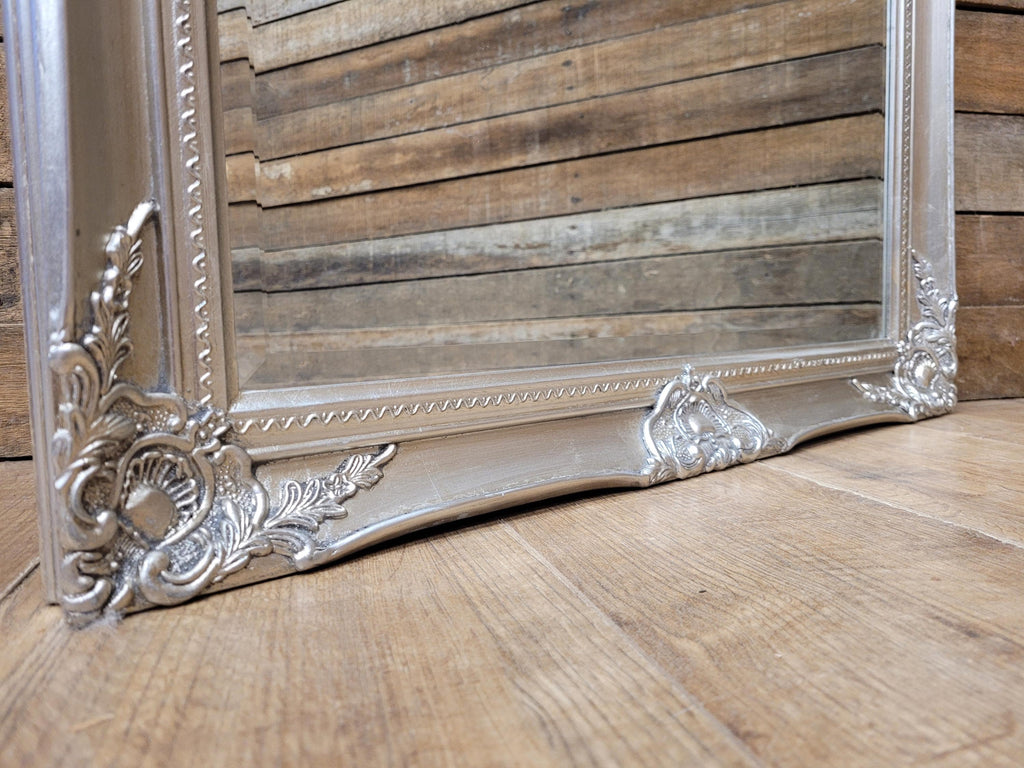 Large Silver Ornate Wall Mirror French Style Decorative Dressing Mirror