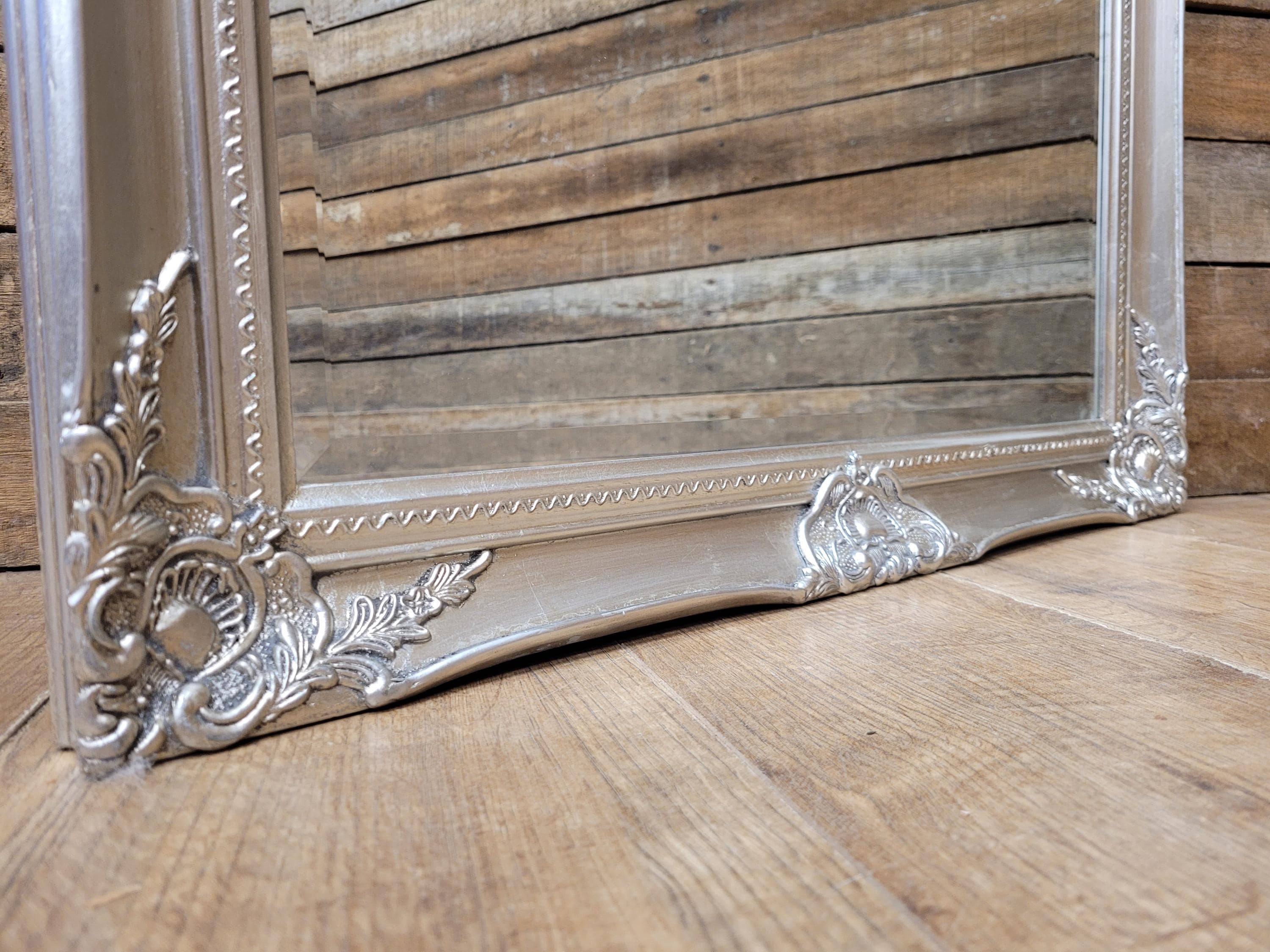 Large Silver Ornate Wall Mirror French Style Decorative Dressing Mirror