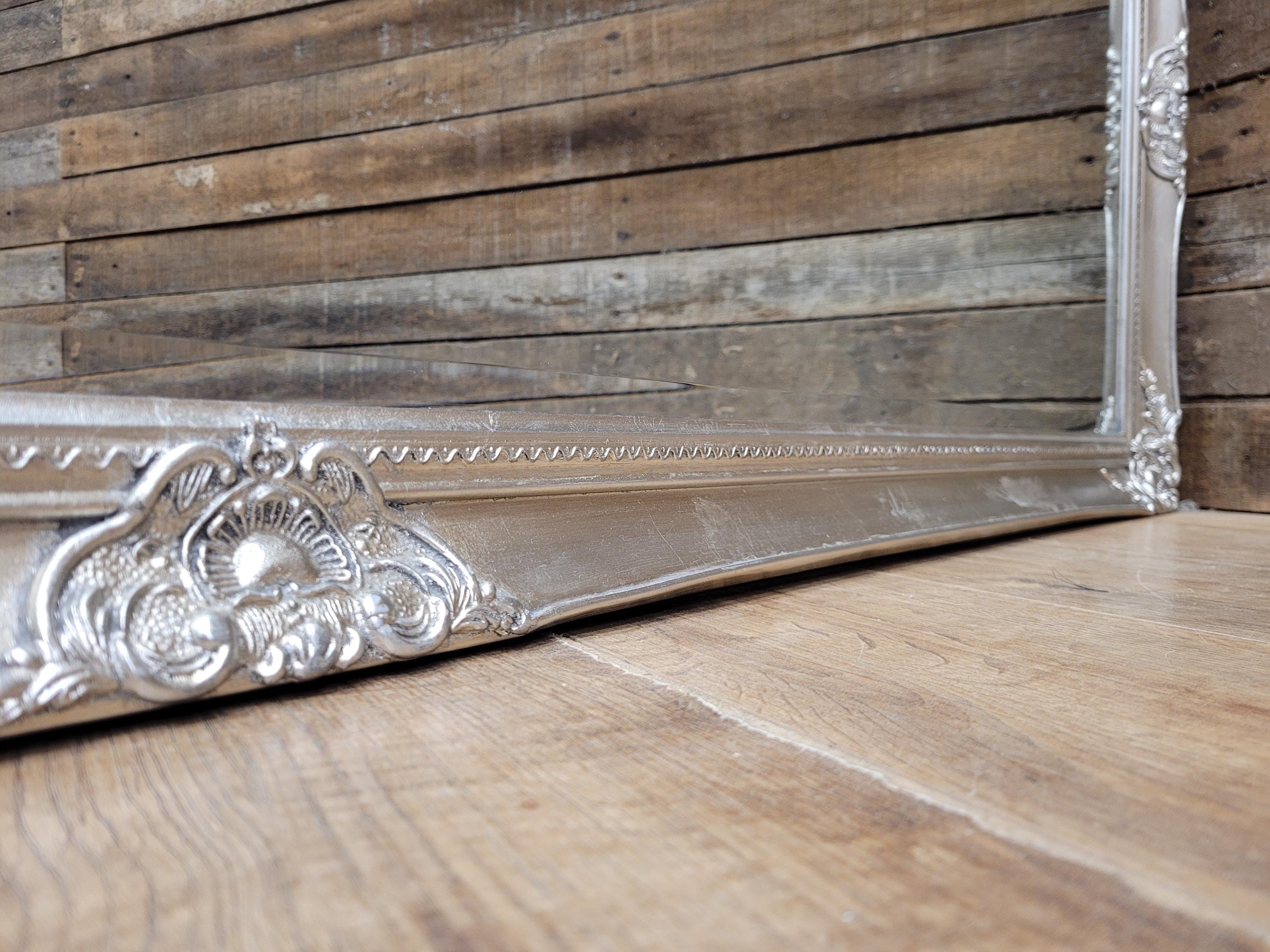 Large Silver Ornate Wall Mirror French Style Decorative Dressing Mirror