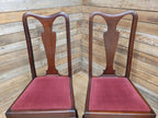 Four Queen Anne Style Dining Chairs Mahogany Chairs Upholstered Seats