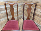 Four Queen Anne Style Dining Chairs Mahogany Chairs Upholstered Seats