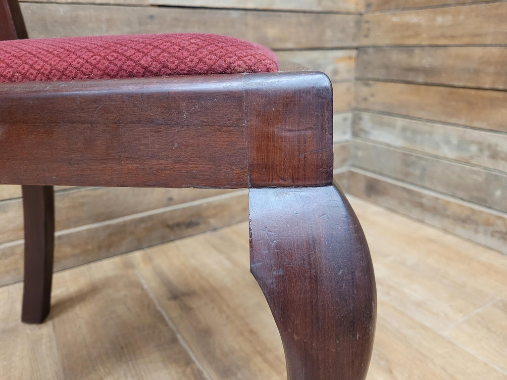 Four Queen Anne Style Dining Chairs Mahogany Chairs Upholstered Seats