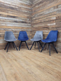MMILO Dining Chairs Velvet Upholstered Black Legs Set Four