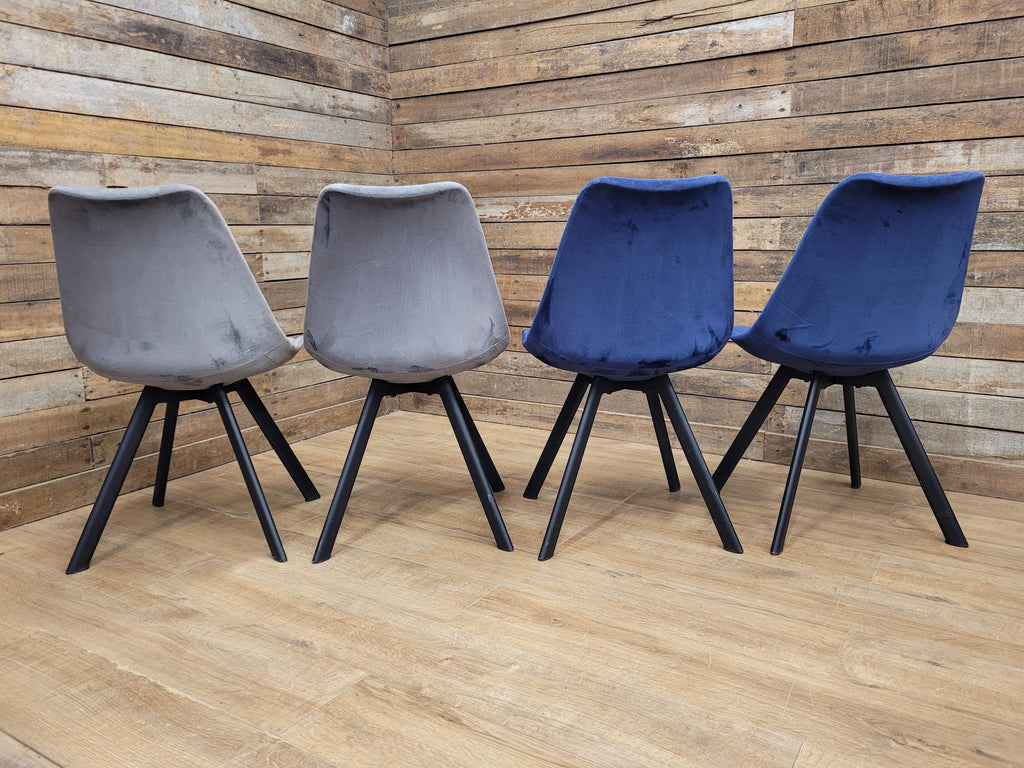 MMILO Dining Chairs Velvet Upholstered Black Legs Set Four