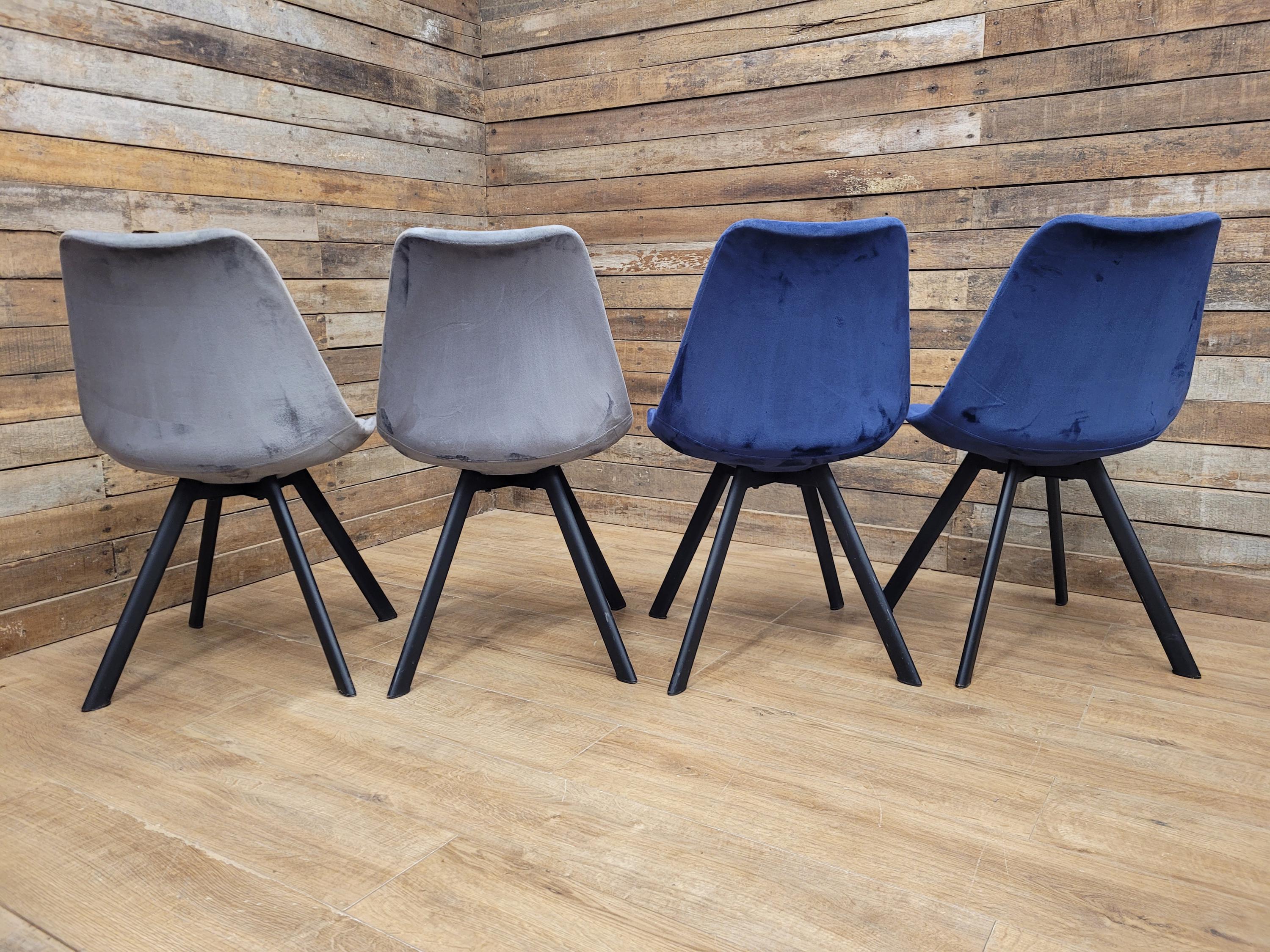 MMILO Dining Chairs Velvet Upholstered Black Legs Set Four