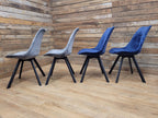 MMILO Dining Chairs Velvet Upholstered Black Legs Set Four
