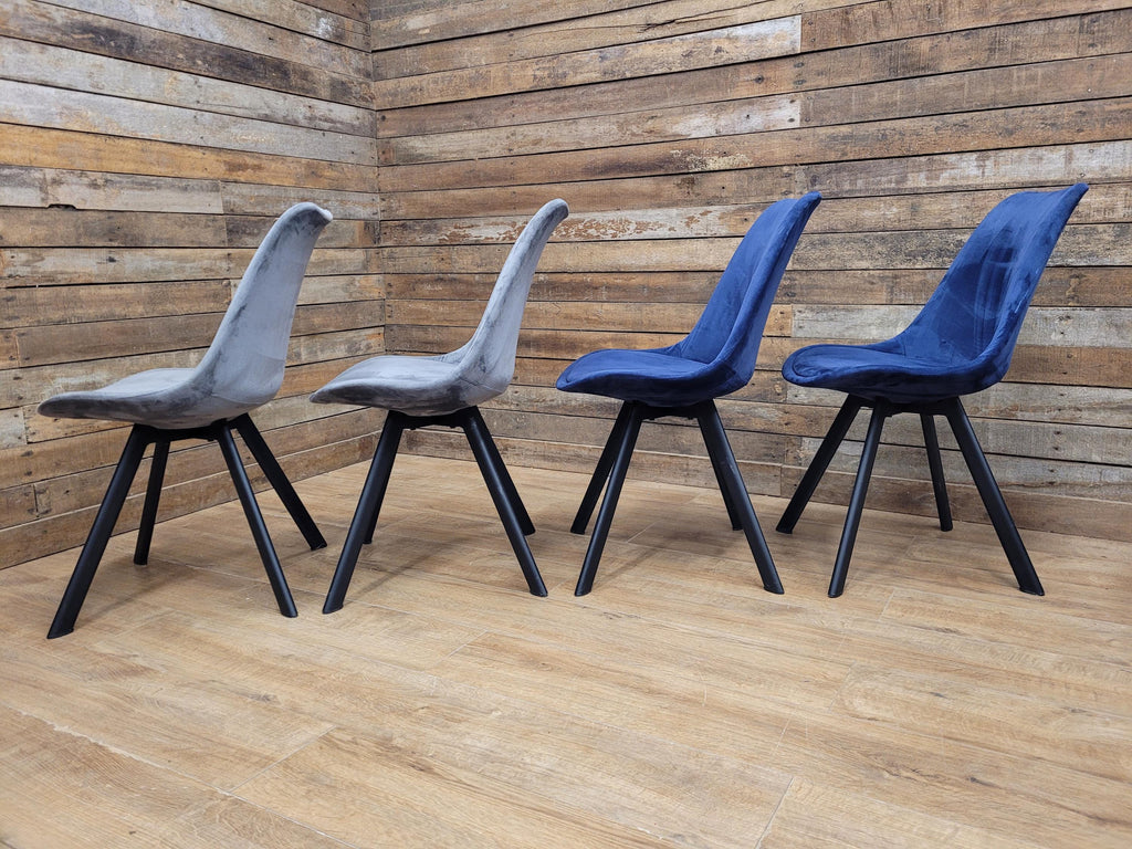 MMILO Dining Chairs Velvet Upholstered Black Legs Set Four