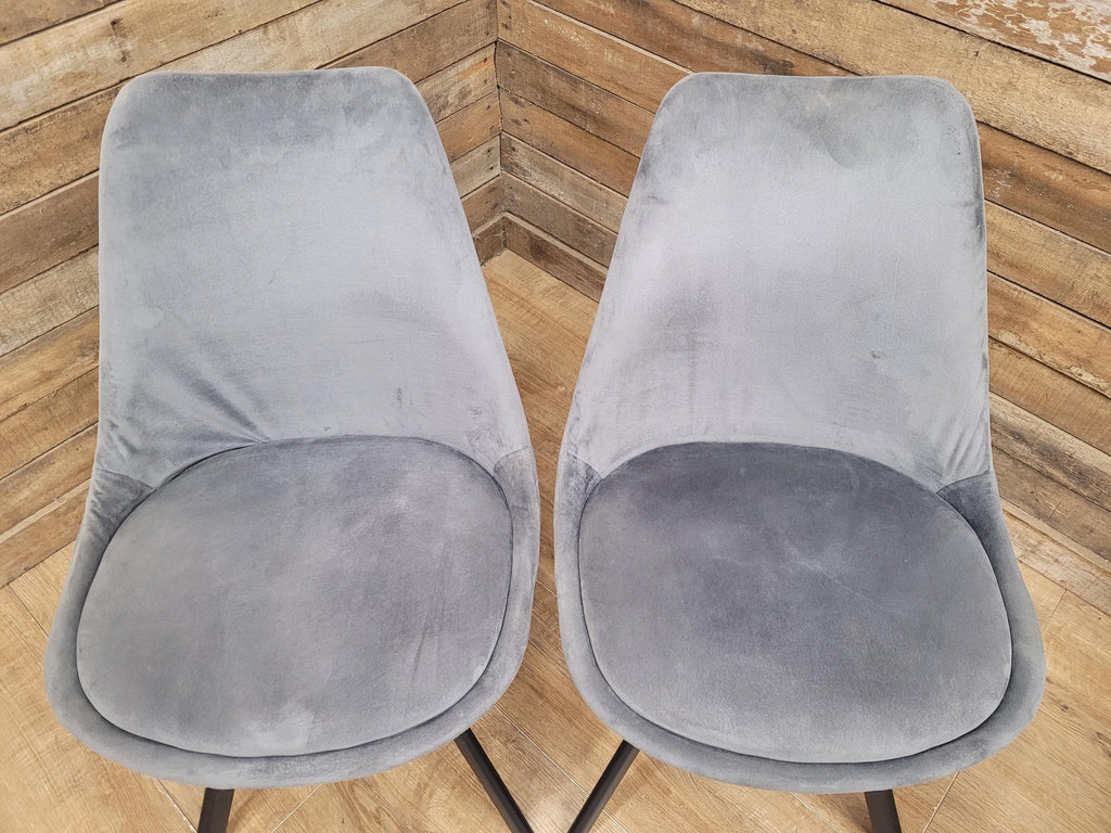MMILO Dining Chairs Velvet Upholstered Black Legs Set Four